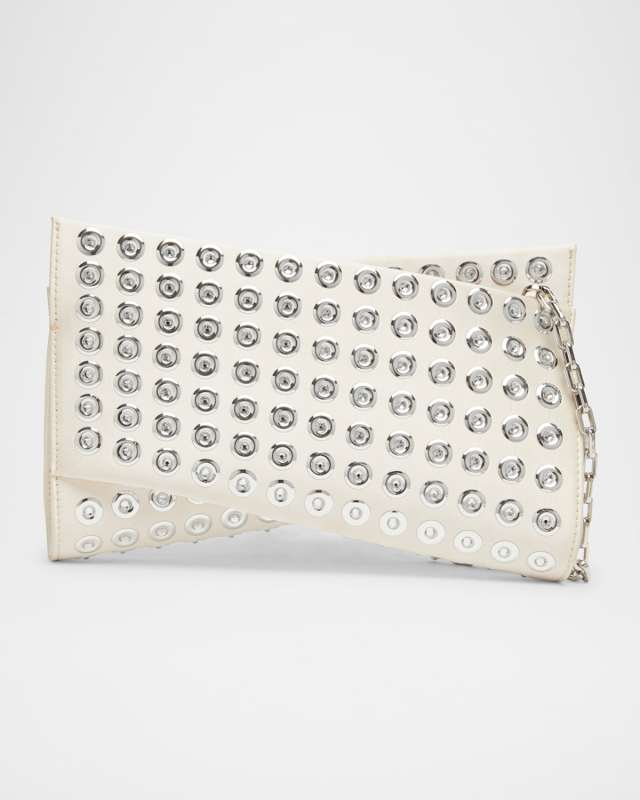 Loubitwist Small Boum Mirror Clutch Bag in Crepe Satin